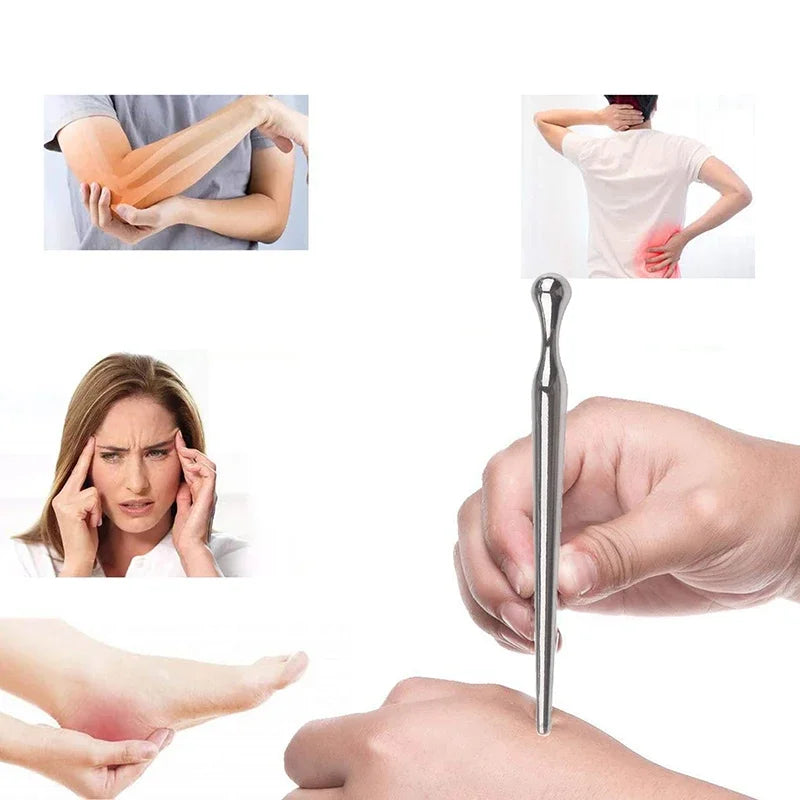 Acupuncture Pen Stainless Steel Manual Acupuncture Pen Trigger Point Massager Deep Tissue Massage Tool For Body Pain Relief Care