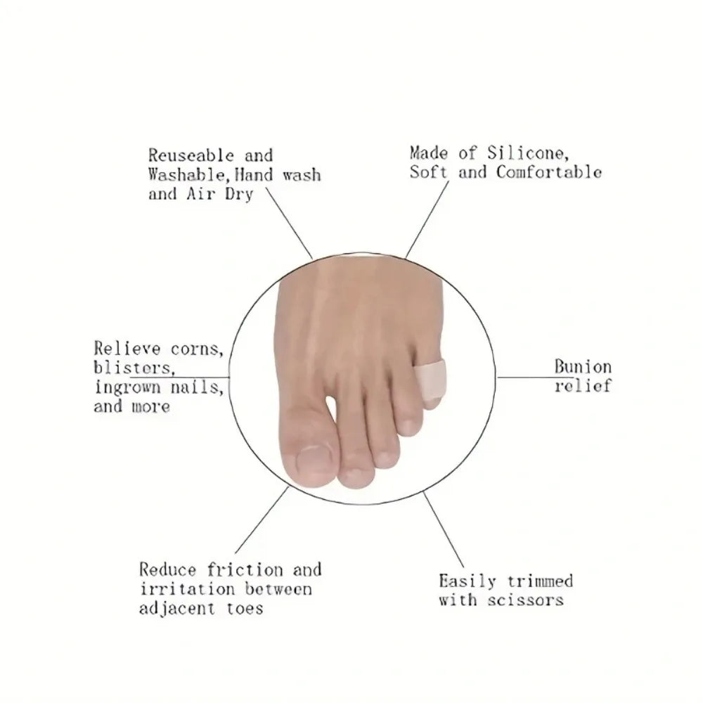 1/2/5 Pair Breathable Orthotics Silicone Toe Protector Anti-abrasion And Anti-pain Separation Thumb Sleeve For Foot Care